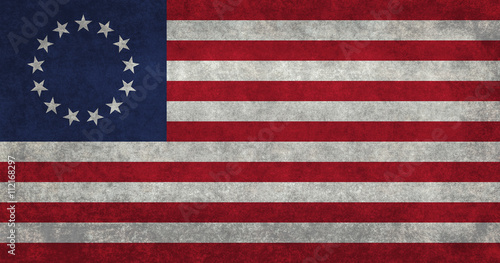 American 13 point historic flag Commonly called the Betsy Ross flag, this version features vintage retro textures.