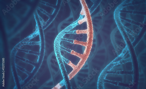 3D image concept of DNA and RNA molecules.