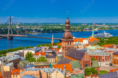 View from tower of Saint Peters Church on Riga city, Latvia