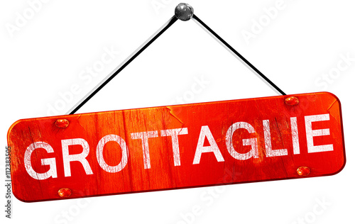 Grottaglie, 3D rendering, a red hanging sign