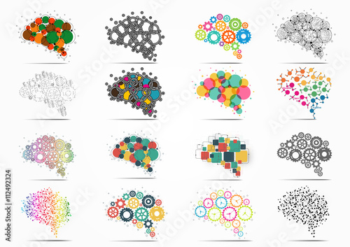 Abstract set brain graphic