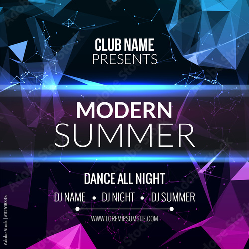 Modern Summer Club Music Party Template, Dance Party Flyer, brochure. Night Party Club sound Banner Poster.