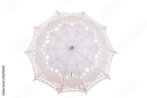 isolated vintage lace umbrella