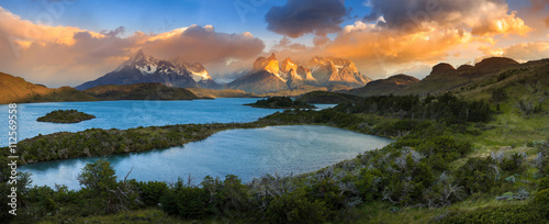 Lago Pehoe, National Park Torres del Paine in Southern Chile
