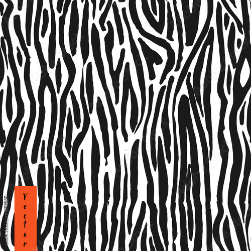 Zebra hand drawn seamless pattern