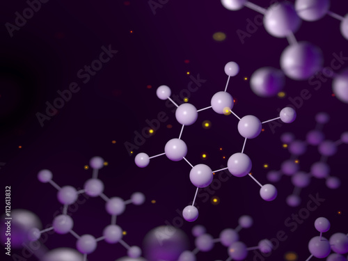 Benzene molecules, energy concept.