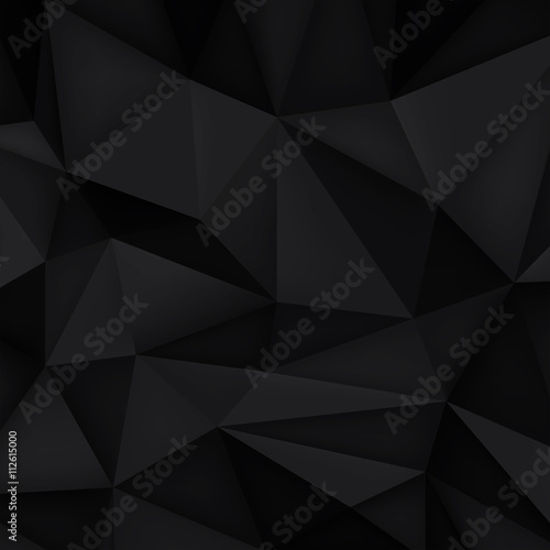Low polygon shapes background, triangles mosaic, vector design, creative background, templates design, black background