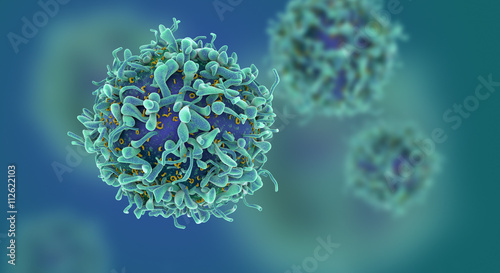 Cg render of t-cells or cancer cells