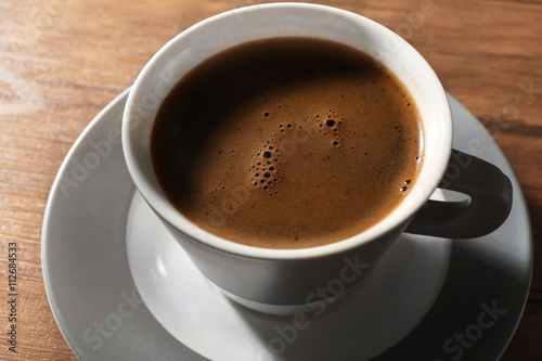 Cup of fresh coffee, closeup