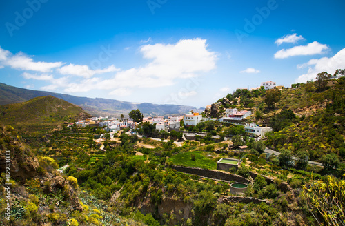 Panoramic view on San Bartolome de Tirajana in Gran Canaria, Sp