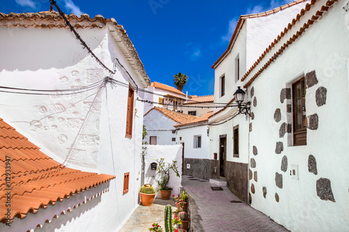 Fataga city streets on Gran Canaria. Spain.