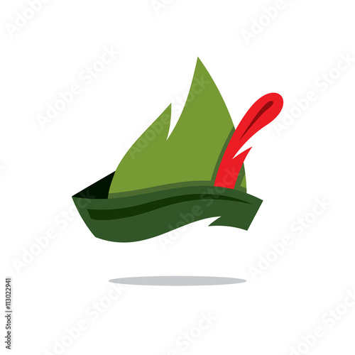 Vector Robin Hood Hat Cartoon Illustration.