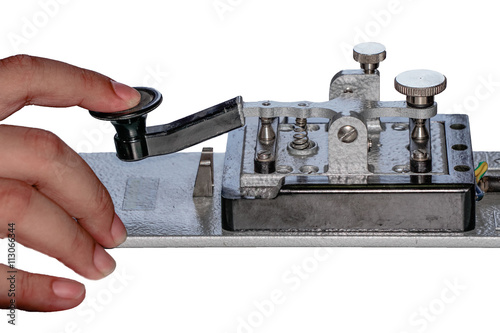 finger tapping on morse telegraph key