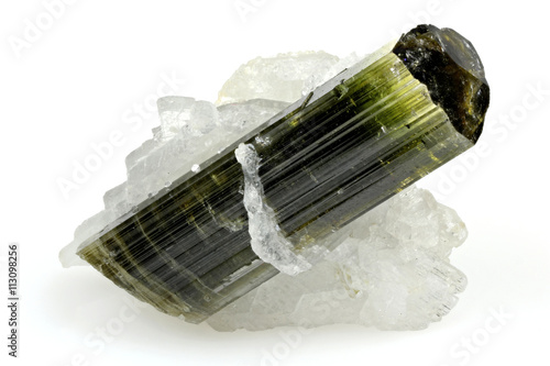 deep green tourmaline with some quartz matrix found in Skardu/ Pakistan