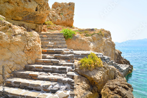 Rocks on the coast of Cretan Sea.