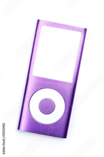 Small mp3 player isolated on white