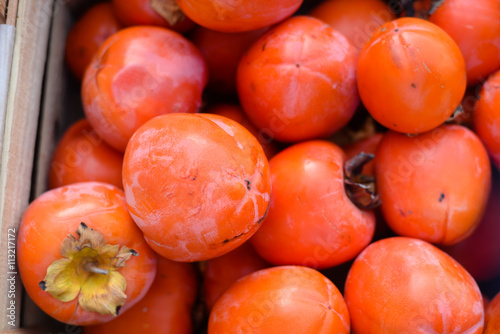 Fresh Persimmon kaki fruits 