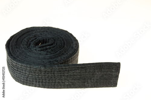 Martial art black belt isolated on white background