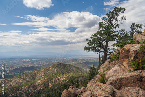 View of Santa Fe, New Mexico from Atalaya Mountain