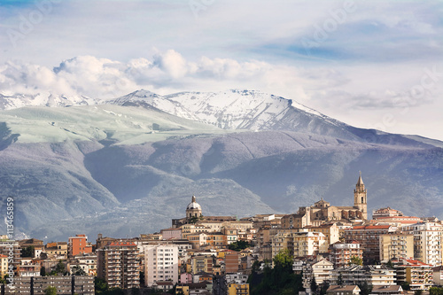 chieti, one of the capitals of Abruzzo with Maiella in background