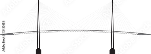 black and white profile cable - stayed bridge