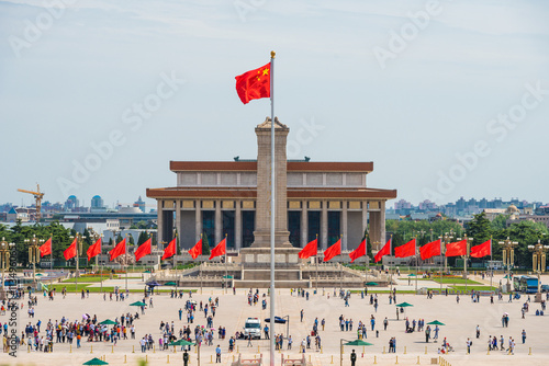 Tiananmen Square, one of the world's largest city square, China landmark location, in Beijing China