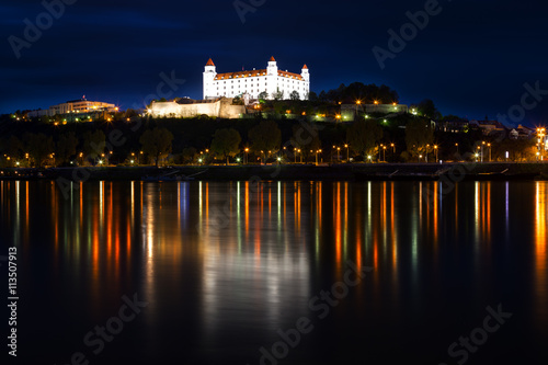 Bratislava castle in evening twilight, Slovakia
