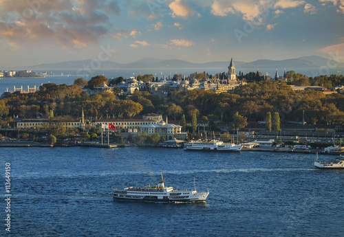 Panorama of the European part (Ortakoy) of Istanbul, Turkey