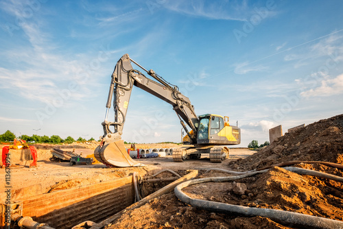 Baustelle mit bagger