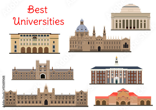 Buildings of popular national universities icons