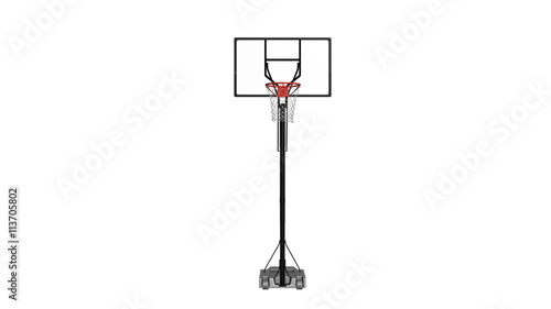 Basketball hoop, sports equipment isolated on white background, front view