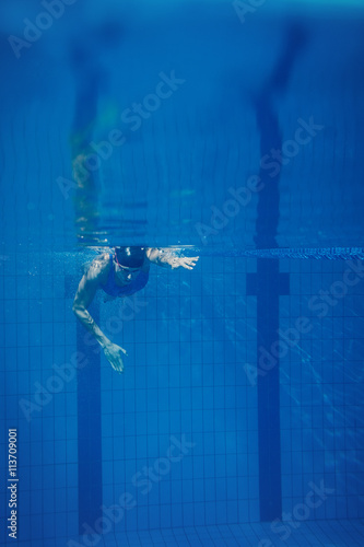 Swimmer woman underwater