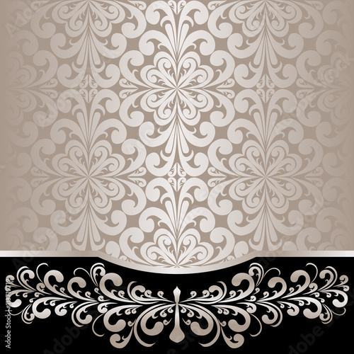 Luxury ornamental Background with silver floral Border