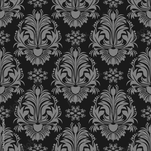 Damask seamless floral Wallpaper for design