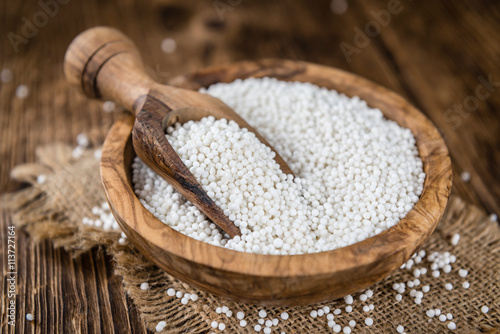 Wooden table with Tapioca