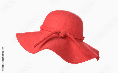 Red woman hat isolated
