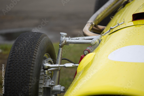 Vintage race car in the pits