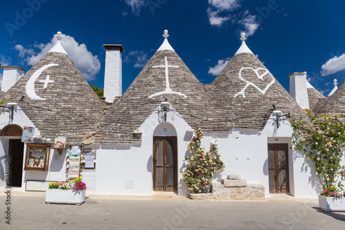 Beautiful town of Alberobello with trulli houses, main turistic district, Apulia region, Southern Italy