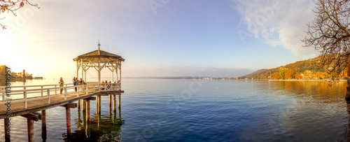 Bregenz, Pavillon mit Blick auf den Bodensee 