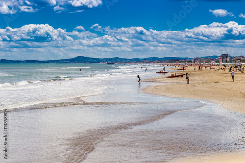 Bathers in seaside resorts on the Adriatic Riviera