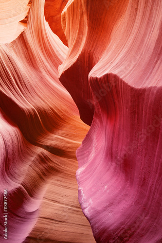 color hues of sandstone inside the antelope canyon