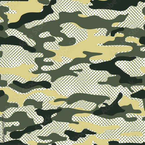 military camo background. Seamless vector pattern