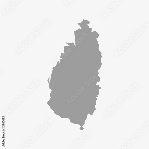 Saint Lucia map in gray on a white background