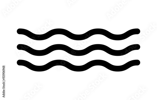 Ocean sea water line art icon for apps and websites