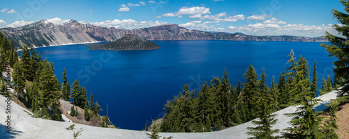 Wizard Island in Crater Lake National Park in the Oregon Cascade Range
