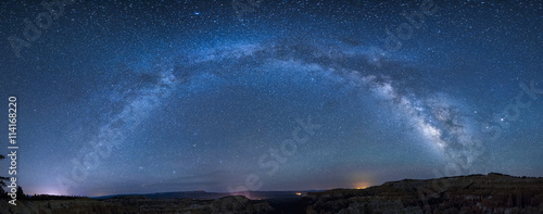 Panoramic milky way over Bryce canyon
