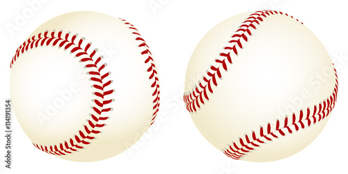 Vector illustration of baseballs from two different angles.