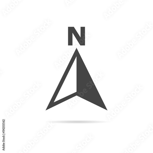 Vector north direction compass icon