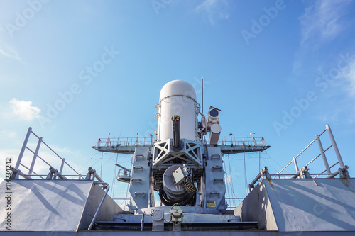 the phalanx gun ship.close in weapon system on navy ship