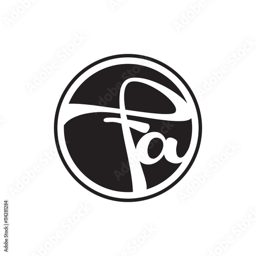 initial letter logo circle with ring fa